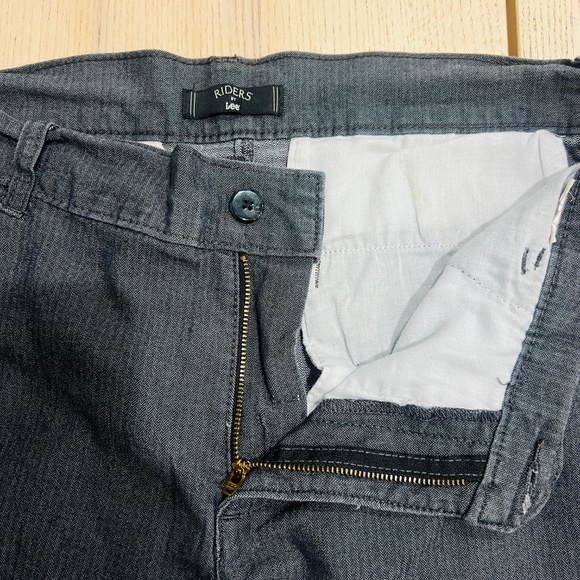 Riders by Lee Women's Gray Herringbone Trousers Pants Size 16 Stretch pinstripes - Picture 10 of 13